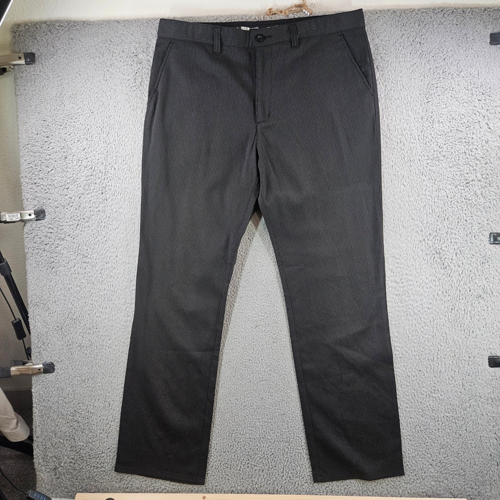 Travis Mathew Mens Pinstripe Golf Pants Charcoal Gray 38x33 Stretch Trousers